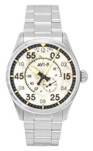 AVI-8 Spitfire Type 300 Pilot Panel Stainless Steel Cream Dial Automatic AV-4147-33 Men's Watch AVI-8 Spitfire Type 300 Pilot Panel Stainless Steel Cream Dial Automatic AV-4147-33 Men's Watch