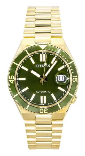 Citizen Tsuyosa Analog Gold Tone Stainless Steel Green Dial Automatic NJ0232-53X 100M Men's Watch Citizen Tsuyosa Analog Gold Tone Stainless Steel Green Dial Automatic NJ0232-53X 100M Men's Watch