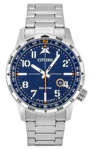 Citizen Weekender Avion Stainless Steel Blue Dial Eco-Drive BM7550-52L 100M Men's Watch Citizen Weekender Avion Stainless Steel Blue Dial Eco-Drive BM7550-52L 100M Men's Watch