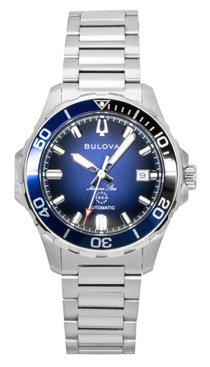 Bulova 98B466 Mens Marine Star Series B Automatic Watch - Silver-Tone Stainless/Blue Bulova 98B466 Mens Marine Star Series B Automatic Watch - Silver-Tone Stainless/Blue