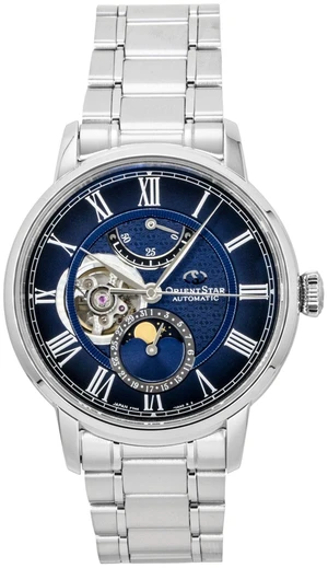 Orient Star M45 F7 Mechanical Moon Phase Stainless Steel Navy Blue Open Heart Dial Automatic RE-BT0006L Men's Watch Orient Star M45 F7 Mechanical Moon Phase Stainless Steel Navy Blue Open Heart Dial Automatic RE-BT0006L Men's Watch