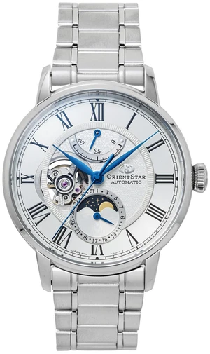 Orient Star M45 F7 Mechanical Moon Phase Stainless Steel White Open Heart Dial Automatic RE-BT0005S Men's Watch Orient Star M45 F7 Mechanical Moon Phase Stainless Steel White Open Heart Dial Automatic RE-BT0005S Men's Watch