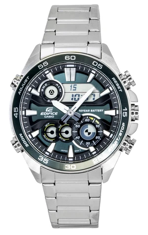 Casio Edifice Analog Digital Stainless Steel Green Dial Quartz ERA-130D-3A 100M Men's Watch Casio Edifice Analog Digital Stainless Steel Green Dial Quartz ERA-130D-3A 100M Men's Watch