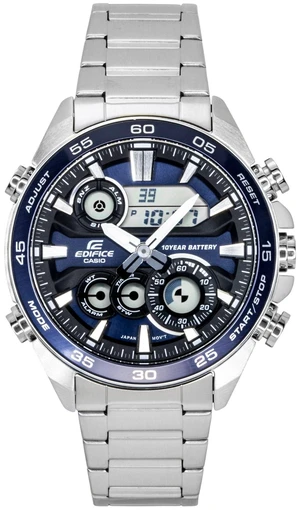 Casio Edifice Analog Digital Stainless Steel Blue Dial Quartz ERA-130D-2A 100M Men's Watch Casio Edifice Analog Digital Stainless Steel Blue Dial Quartz ERA-130D-2A 100M Men's Watch