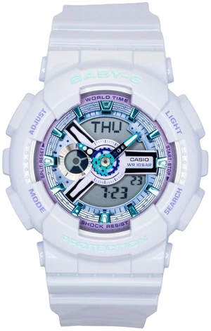 Casio Baby-G Analog Digital Resin Strap White Dial Quartz BA-110MC-7A 100M Women's Watch Casio Baby-G Analog Digital Resin Strap White Dial Quartz BA-110MC-7A 100M Women's Watch