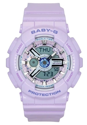 Casio Baby-G Analog Digital Resin Strap Purple Dial Quartz BA-110MC-6A 100M Women's Watch Casio Baby-G Analog Digital Resin Strap Purple Dial Quartz BA-110MC-6A 100M Women's Watch