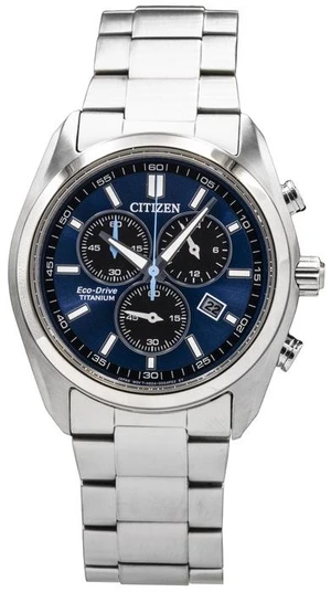 Citizen Super Titanium Chronograph Blue Dial Eco-Drive AT2590-59L Men's Watch Citizen Super Titanium Chronograph Blue Dial Eco-Drive AT2590-59L Men's Watch