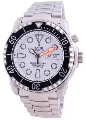 Ratio FreeDiver Helium-Safe 1000M White Dial Sapphire Crystal Automatic 1068HA96-34VA-WHT Men's Watch Ratio FreeDiver Helium-Safe 1000M White Dial Sapphire Crystal Automatic 1068HA96-34VA-WHT Men's Watch