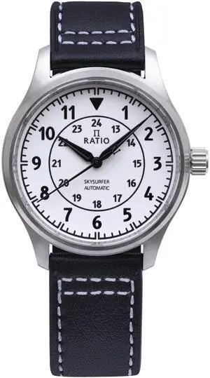 Ratio Skysurfer Pilot Full Luminous Dial Leather Automatic RTS316 200M Men's Watch