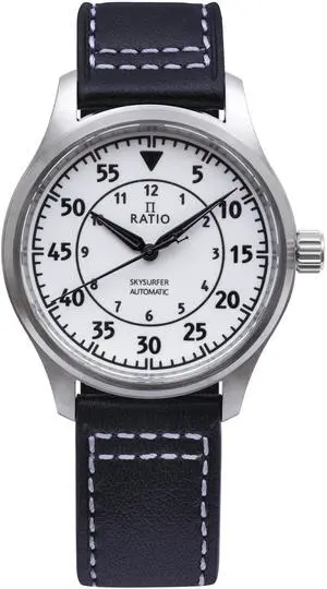 Ratio Skysurfer Pilot Full Luminous Dial Leather Automatic RTS324 200M Men's Watch