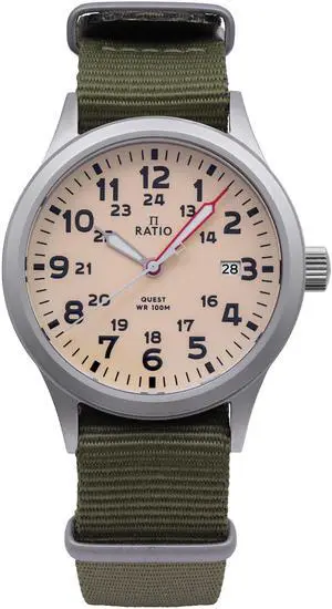 Ratio Quest Men's Field Watch Sapphire Nylon Strap Quartz RTQ011 100M Lewis And Clark Edition