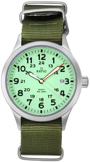 Ratio Quest Men's Field Watch Sapphire Nylon Strap Quartz RTQ015 100M Lewis And Clark Edition