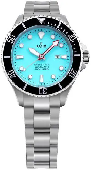 Ratio FreeDiver Sapphire Crystal Stainless Steel Ice Blue Dial Automatic 21 Jewels RTFL837 200M Ladies Womens Watch Ratio FreeDiver Sapphire Crystal Stainless Steel Ice Blue Dial Automatic 21 Jewels RTFL837 200M Ladies Womens Watch