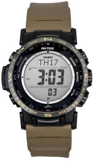 Casio Pro Trek Digital Bio-Based Resin Solar PRW-35LD-5 100M Men's Watch