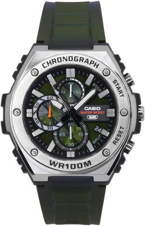 Casio Standard Chronograph Green Dial Quartz MWA-300H-3AV 100M Men's Watch