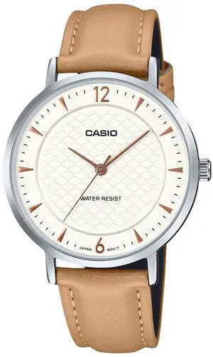 Casio Standard Leather Strap Cream Dial Quartz LTP-VT04L-7A1 Women's Watch