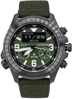 Citizen Promaster Chronograph Green Dial Eco-Drive 200M Men's Watch JV1005-02W Citizen Promaster Chronograph Green Dial Eco-Drive 200M Men's Watch JV1005-02W