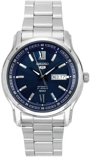 Seiko 5 Analog Stainless Steel Blue Dial Automatic SNKP17K1 Men's Watch