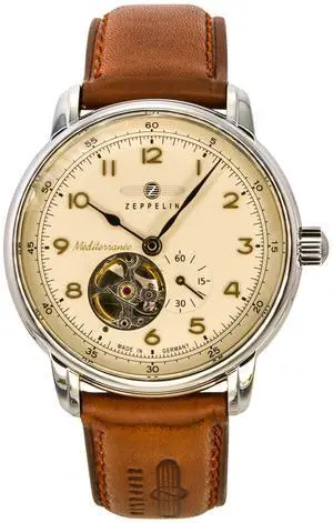 Zeppelin Mediterranee Beige Dial Automatic Dress Men's Watch 96665 Zeppelin Mediterranee Beige Dial Automatic Dress Men's Watch 96665