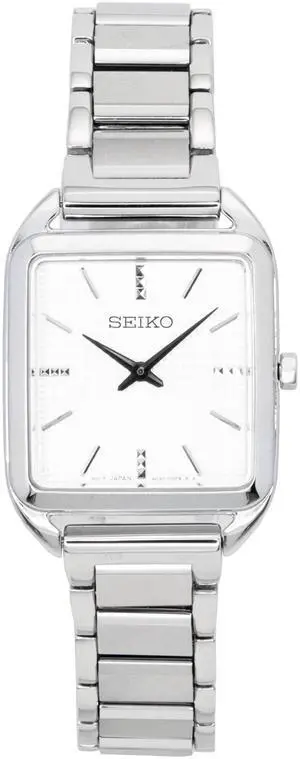Seiko Stainless Steel White Dial Quartz SWR073 SWR073P1 SWR073P Women's Watch