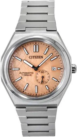 Citizen Zenshin Super Titanium Orange Dial Automatic NJ0180-80Z 100M Men's Watch