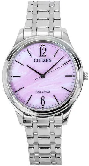 Citizen Elegance Stainless Steel Pink Dial Eco-Drive EM0411-71X Women's Watch