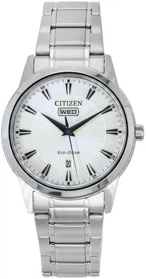Citizen Eco-Drive Stainless Steel White Dial AW0100-86B Men's Watch