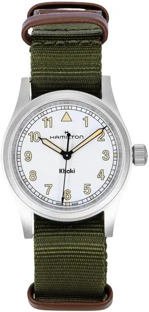 Hamilton Khaki Field Textile Strap White Dial Quartz H69301910 Unisex Watch