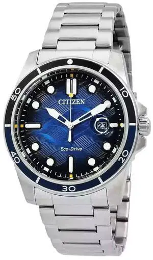 Citizen Marine Stainless Steel Blue Dial Eco-Drive AW1810-85L 100M Men's Watch