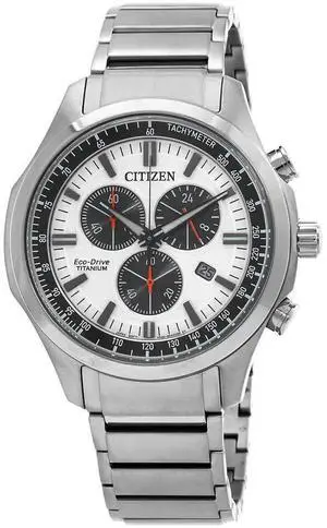Citizen Eco-Drive Chronograph White Dial 100M Men's Watch AT2530-85A