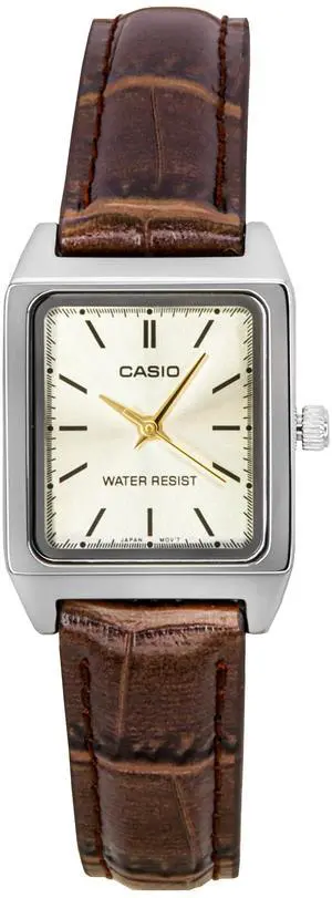 Casio Standard Analog Leather Strap Ivory Dial Quartz LTP-V007L-9E Women's Watch