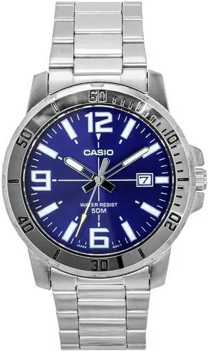 Casio Enticer Analog Stainless Steel Blue Dial Quartz MTP-VD01D-2BV Men's Watch