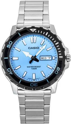 Casio Standard Aqua Blue Dial Quartz 100M Men's Watch MTD-125D-2A3V Casio Standard Aqua Blue Dial Quartz 100M Men's Watch MTD-125D-2A3V