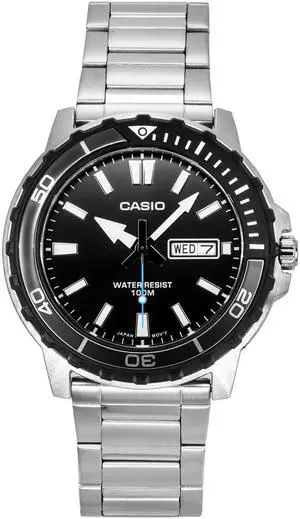 Casio Standard Black Dial Quartz Casual 100M Men's Watch MTD-125D-1A3V Casio Standard Black Dial Quartz Casual 100M Men's Watch MTD-125D-1A3V
