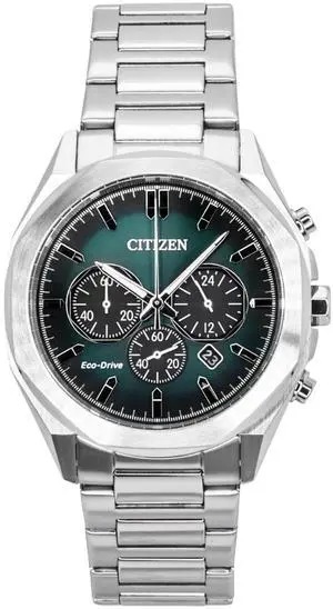 Citizen Eco drive Chronograph Green Dial 100M Men's Watch CA4590-81X