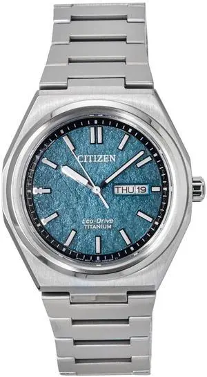 Citizen Zenshin Super Titanium Green Dial Eco-Drive AW0130-85X 100M Men's Watch