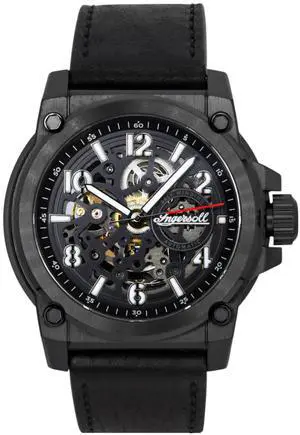 Ingersoll The Anvil Leather Strap Black Dial Automatic Casual Men's Watch I16602