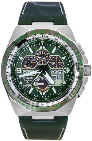 Citizen Promaster Chronograph Green Dial Eco-Drive 200M Men's Watch JY8147-01X