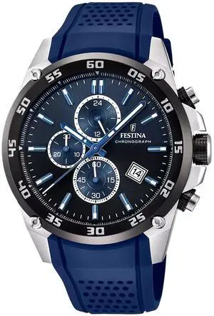 Festina The Originals Chronograph Blue Dial Quartz 100M Men's Watch F20330-A