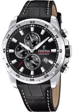 Festina Timeless Chronograph Black Dial Quartz 100M Men's Watch F20692-4