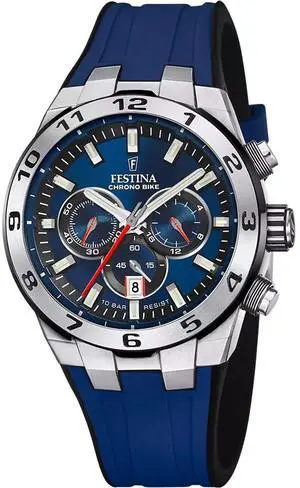 Festina Chrono Bike Rubber Strap Blue Dial Quartz F20671-1 100M Men's Watch