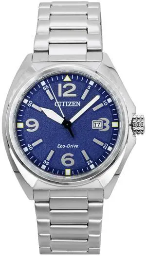 Citizen Eco-Drive Stainless Steel Blue Dial AW1571-76L 100M Men's Watch