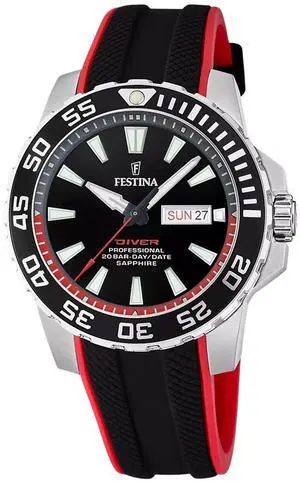 Festina The Originals Black Dial Quartz Diver's 200M Men's Watch F20662-3