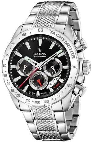 Festina Chrono Sport Stainless Steel Black Dial Quartz F20668-4 100M Men's Watch