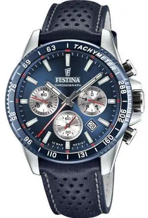Festina Timeless Chronograph Blue Dial Quartz 100M Men's Watch F20561-2