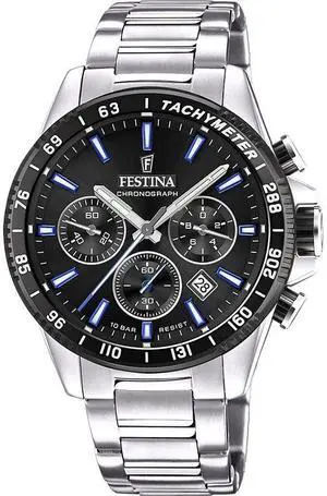 Festina Timeless Chronograph Black Dial Quartz 100M Men's Watch F20560-5