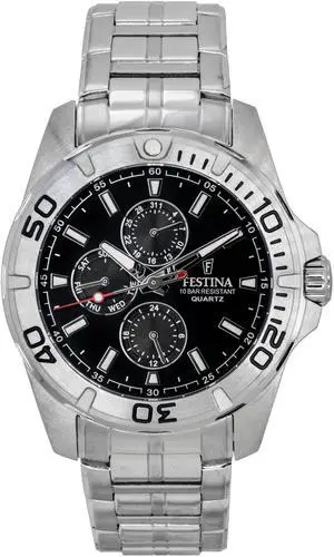 Festina Multifunction Black Dial Quartz Casual 100M Men's Watch F20445-3