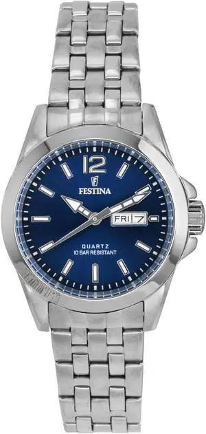 Festina Classic Stainless Steel Blue Dial Quartz F20455-3 100M Women's Watch Festina Classic Stainless Steel Blue Dial Quartz F20455-3 100M Women's Watch