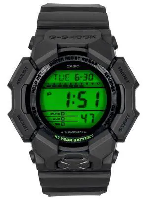 Casio GD010BEG1 GD-010 Series G-Shock Mens Digital Watch - Black/Green Casio GD010BEG1 GD-010 Series G-Shock Mens Digital Watch - Black/Green