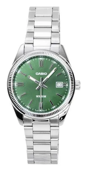 Casio Analog Stainless Steel Green Dial Quartz UTP-1302PD-3A1V Unisex Watch Casio Analog Stainless Steel Green Dial Quartz UTP-1302PD-3A1V Unisex Watch